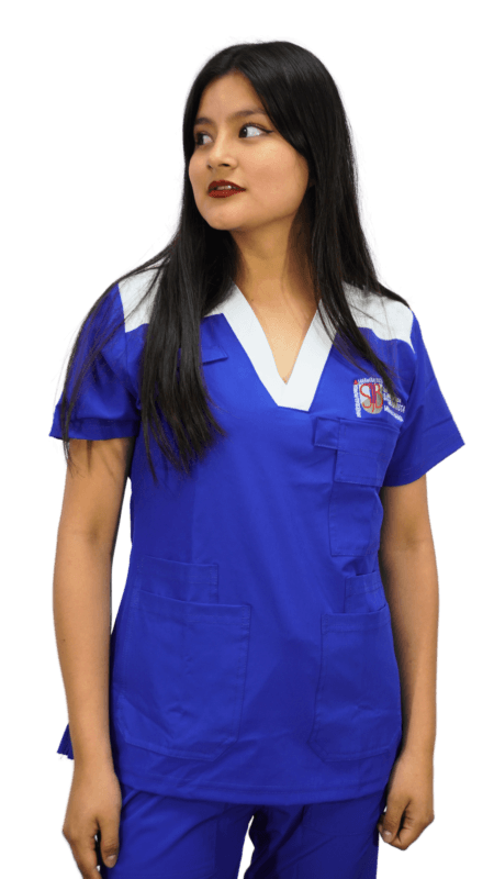 Chaqueta de mujer color azul eléctrico con detalles blancos Cod 1895