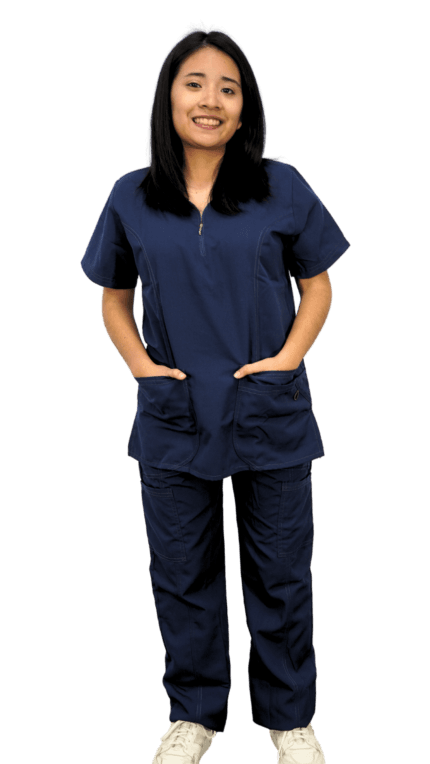 Uniforme médico completo para mujer de color azul noche Cod 1512