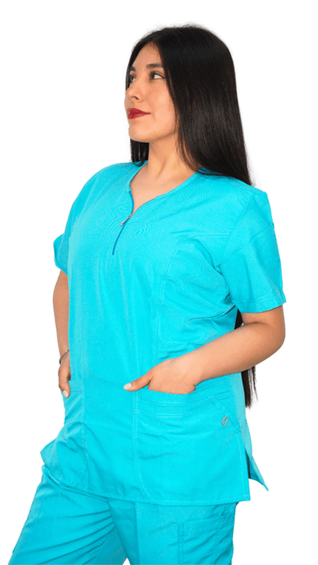Chaqueta de mujer color celeste