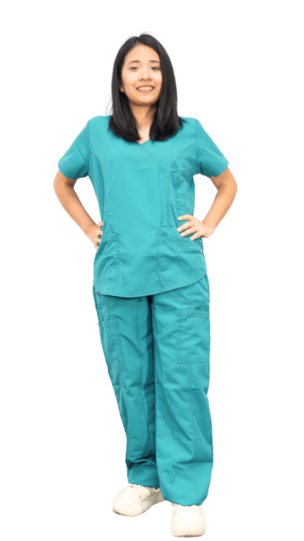 Uniforme médico completo para mujer de color turquesa