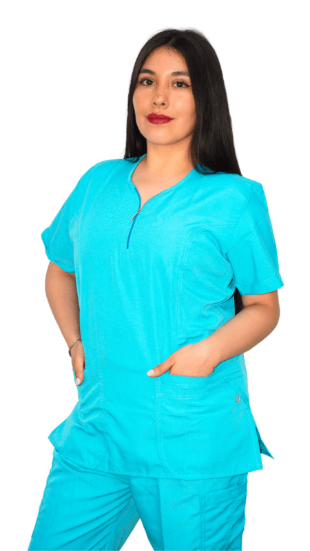 Chaqueta de mujer color celeste