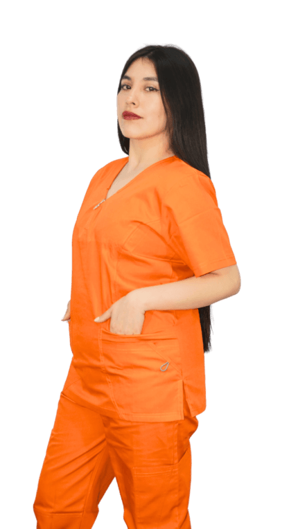 Chaqueta de mujer color naranja Cod 1720 uniformes medicos monterey