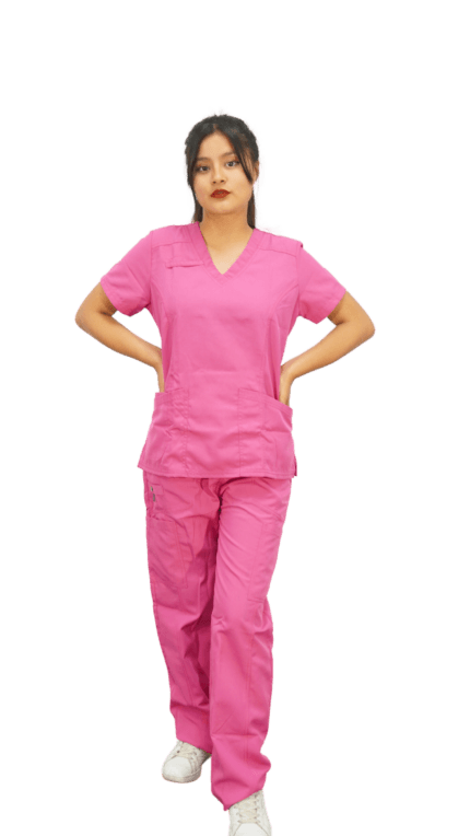 Uniforme médico completo para mujer de color rosado Cod 1745